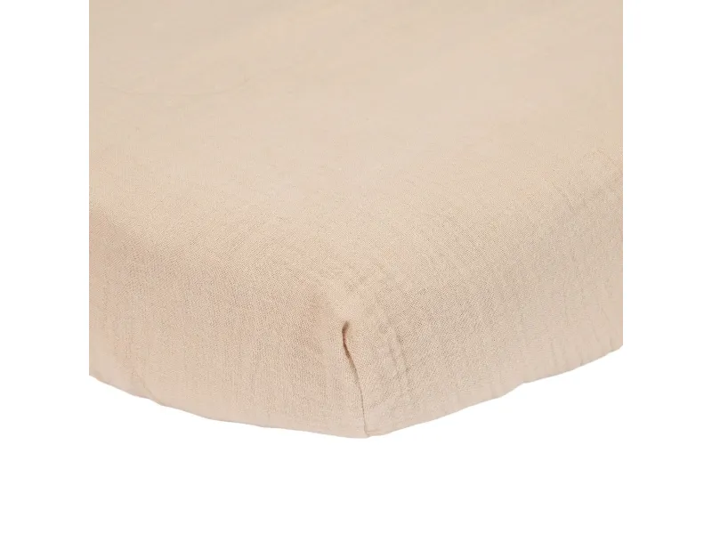 Little Dutch Fitted palags muslīns ´Pure Beige´ 70 x 140/150 cm