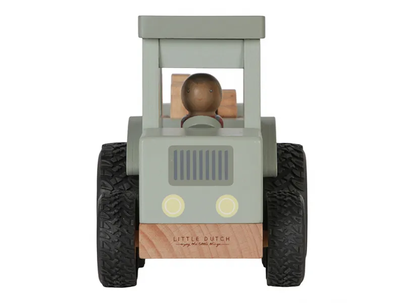 Little Dutch wooden tractor with trailer FSC